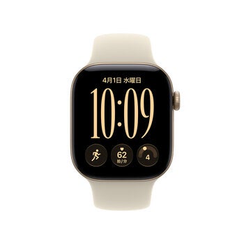 Apple Watch S12 GPS 46mm ライトゴールドアルミニウムケースとサンドスポーツバンド - S/M