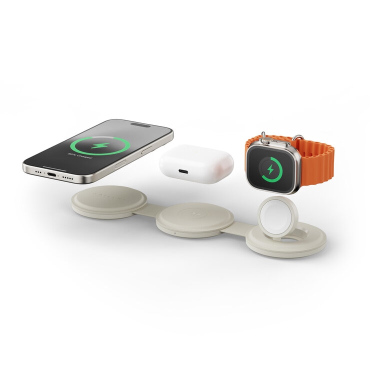 Satechi OntheGo 3-in -1 ワイヤレスチャージャー / サンド