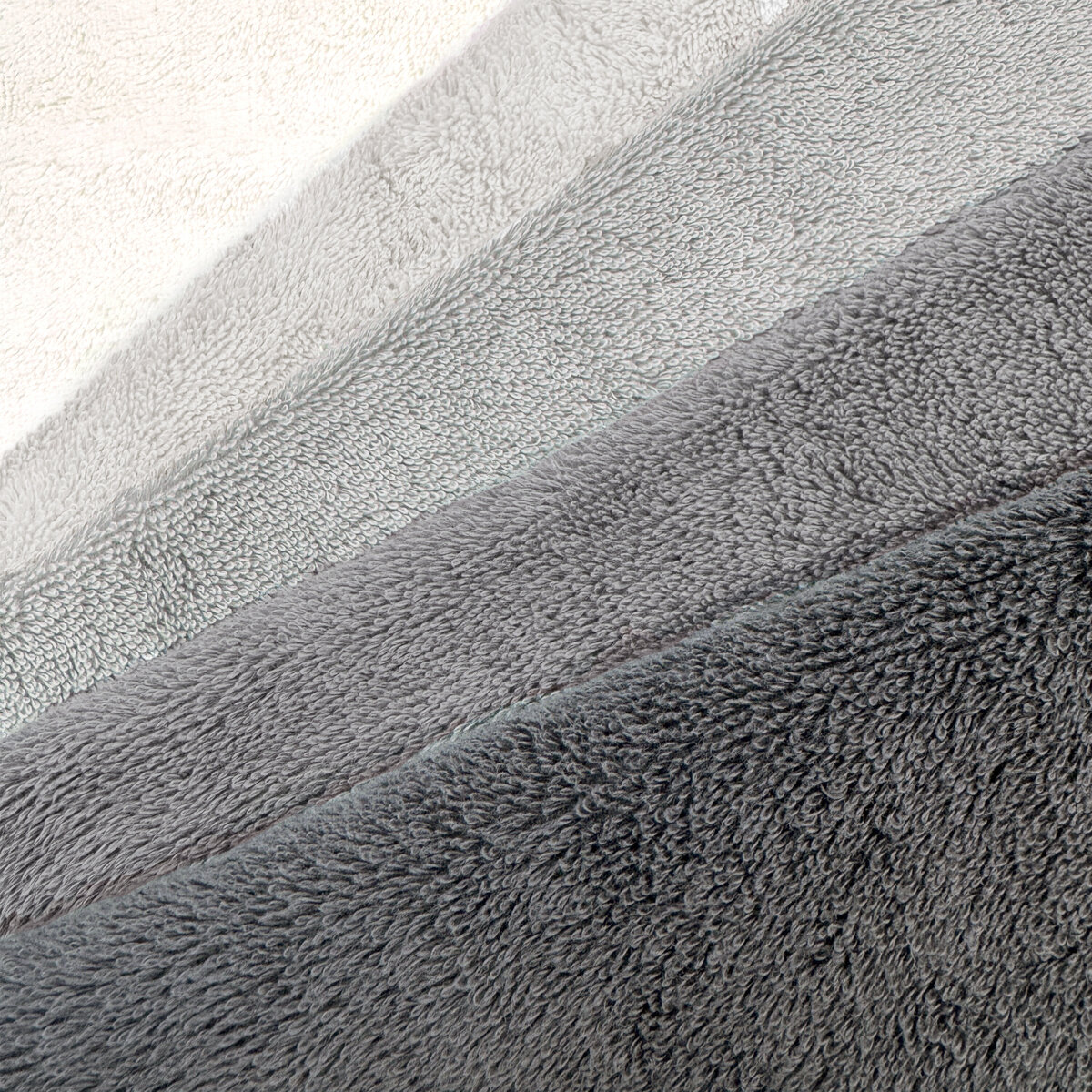 グラデーションフェイスタオル 34cm x 80cm 5枚組 グレー