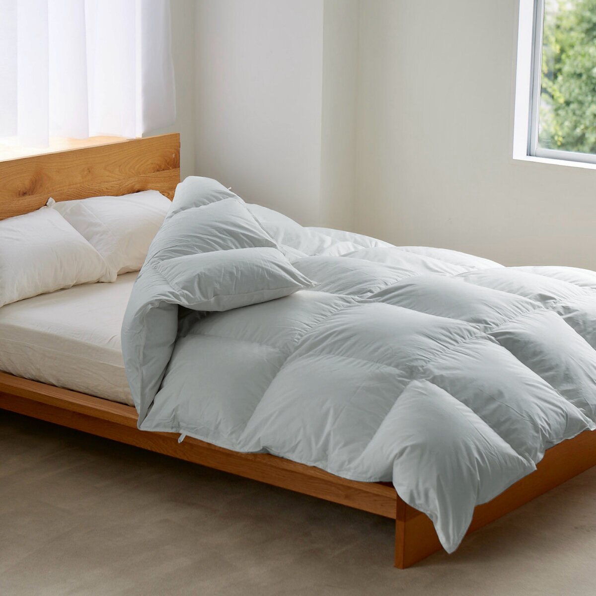 【新品】ダブル ホワイトダックダウン90％ 充填量1.7kg グレー 羽毛布団 楽天市場】ホワイトダックダウン90％ 増量1.2kg 1.7kg 羽毛布団