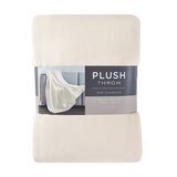 フランネル 大判ひざ掛け 152cm x 177cm アイボリー