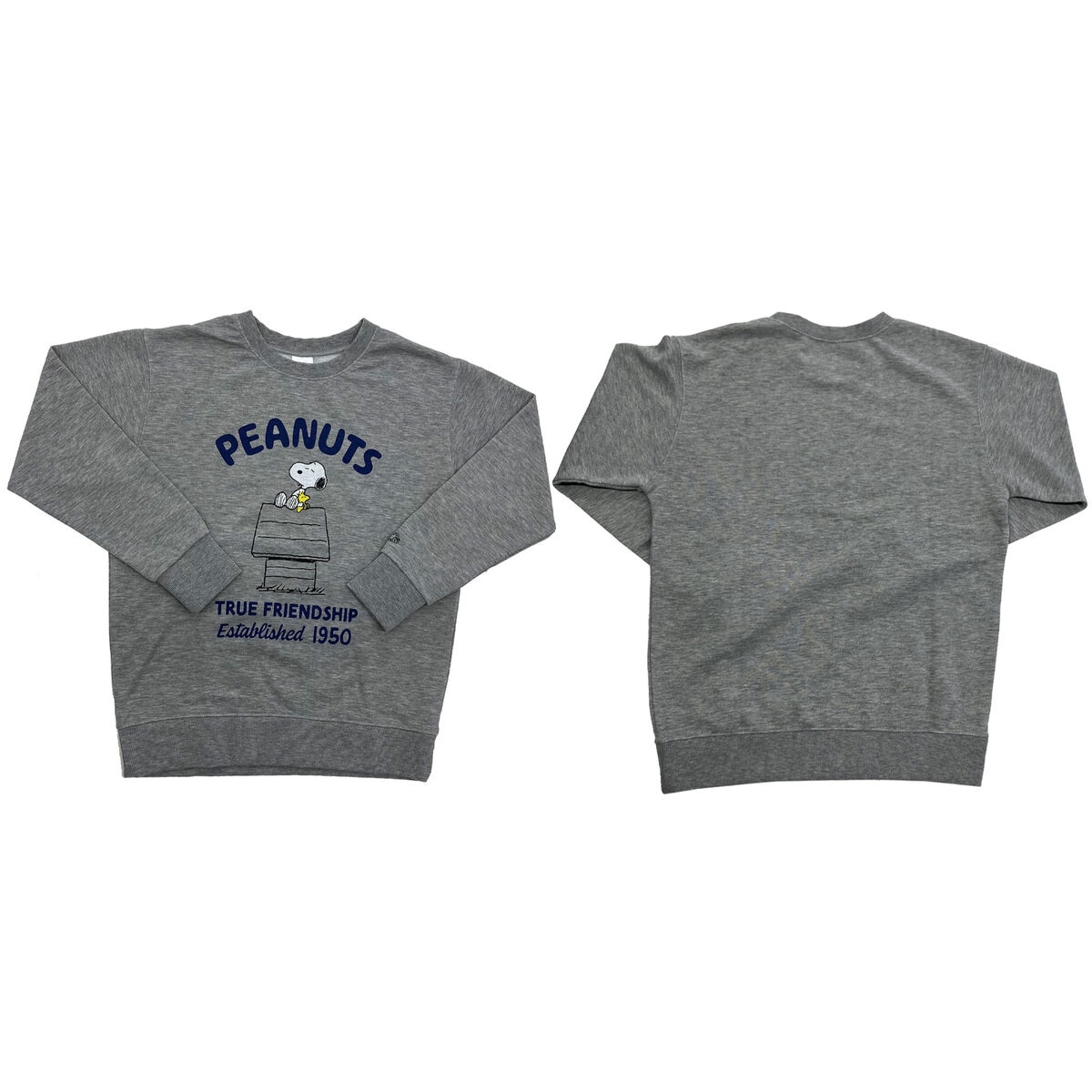 フルーツ オブ ザ ルーム スヌーピー レディース クルー スウェット ライトグレー S