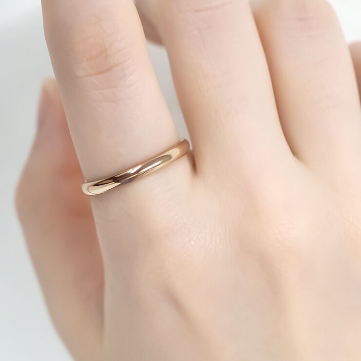 18K ピンクゴールド マリッジリング 3.0mm 15号