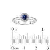 14K ホワイトゴールド 0.12カラット ダイヤモンド & サファイヤ リング