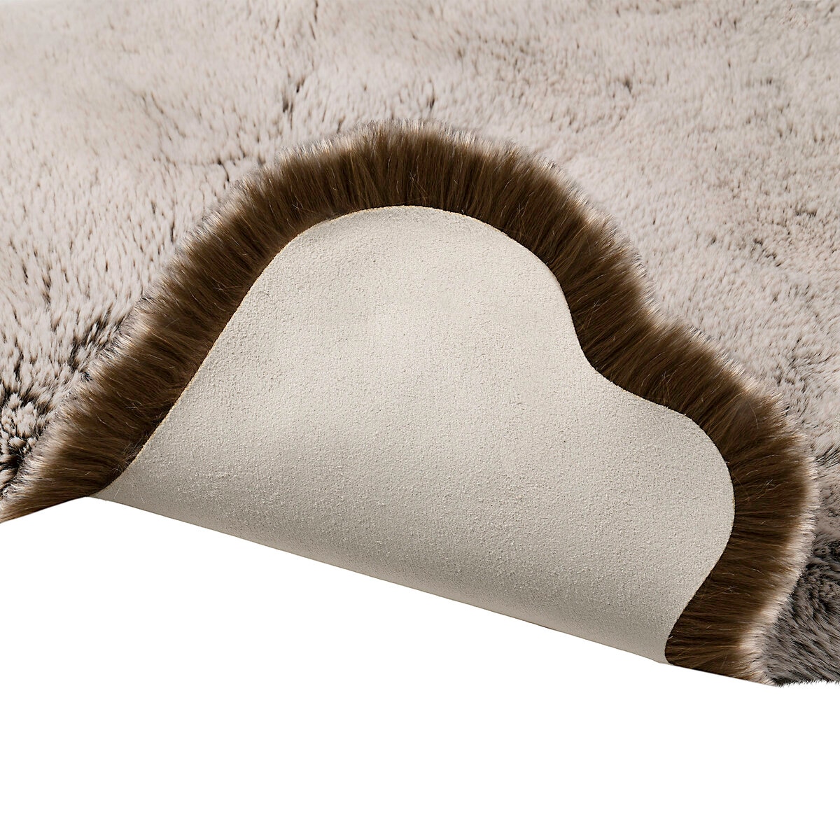 Mon Chateau フェイクファーラグ 60 x 99cm ブラウンティッピング