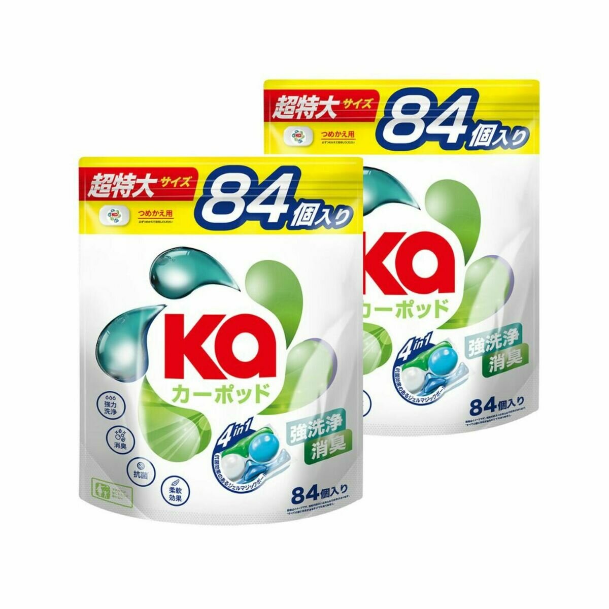 カーポッド 衣料用洗濯洗剤 ジェルマジックボール 84個入り x 2パック