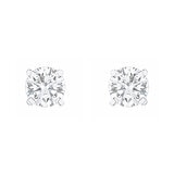 18K ホワイトゴールド 0.75カラット ラウンドカットダイヤモンド ピアス
