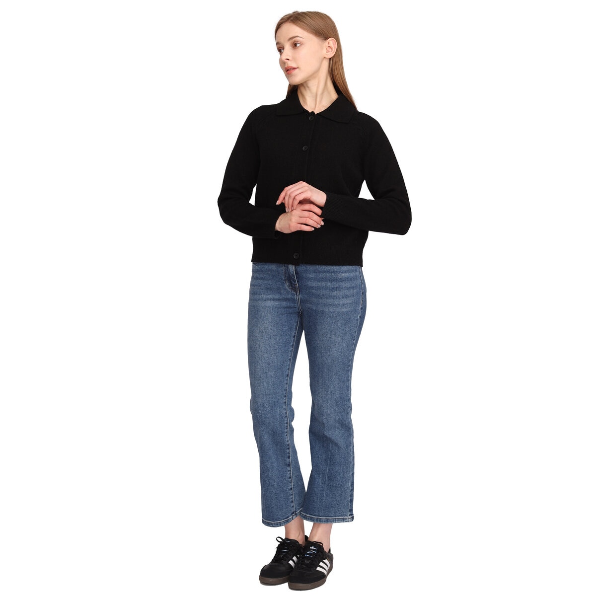 ソレツィア レディース ウール カーディガン ブラック M