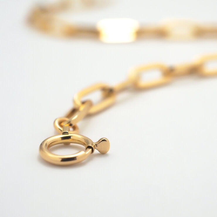 18K イエローゴールド ペーパークリップ ブレスレット 18K イエローゴールド ペーパークリップ ブレスレット