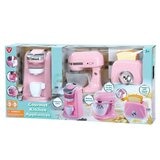 グルメキッチンセット おもちゃのコーヒーメーカー トースター スタンドミキサーのセット ピンク