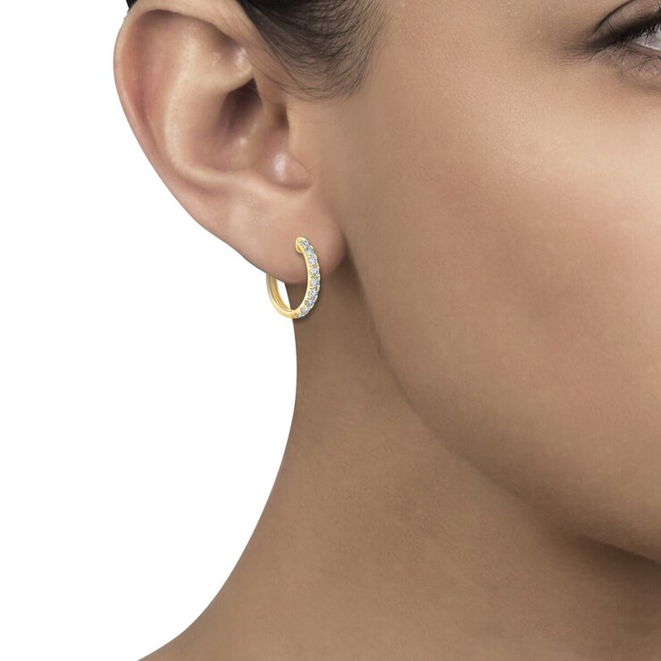 14K イエローゴールド 0.50カラット フープピアス
