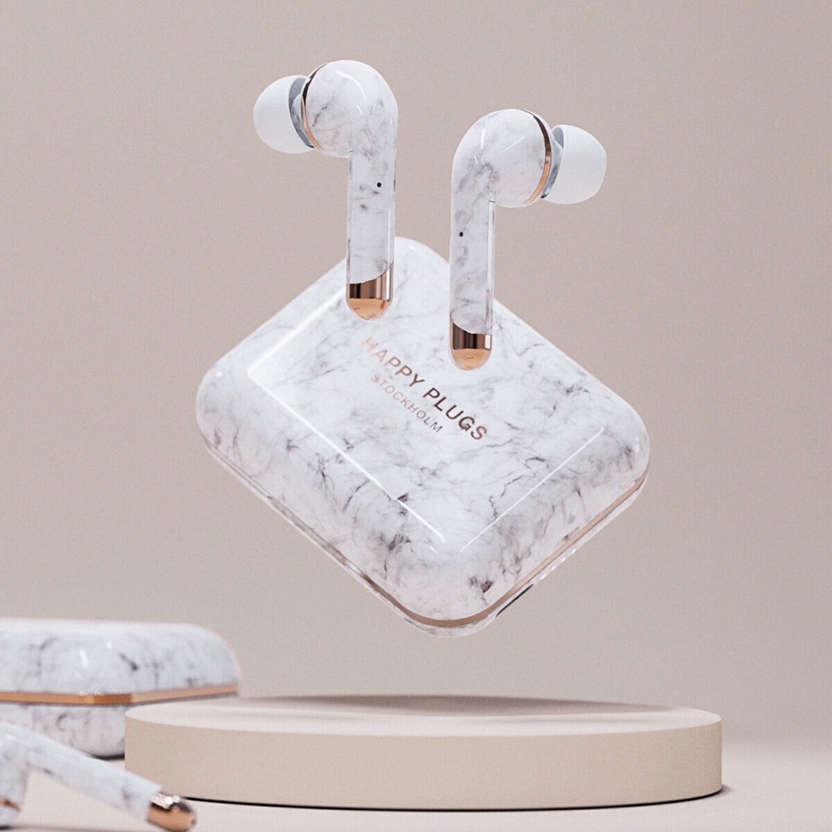 HAPPY PLUGS AIR 1 PLUS 完全ワイヤレスイヤホン ホワイトマーブル