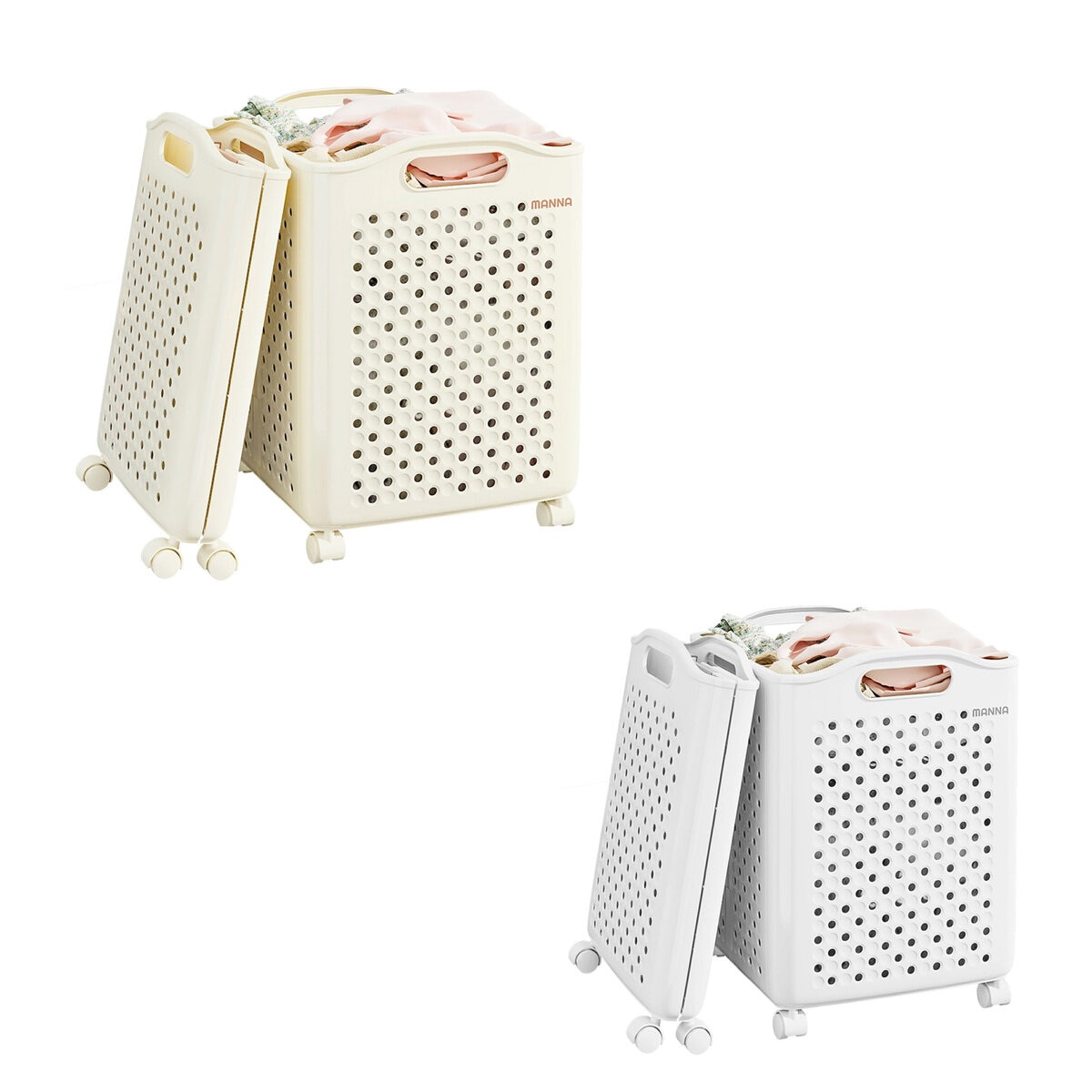 7Life ランドリーバスケット 折り畳み キャスター付き -L 7Life ランドリーバスケット 折り畳み キャスター付き -L