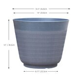 トレンドスポット Wheatfield 樹脂製プランター 4個セット 直径36.8 cm グレー