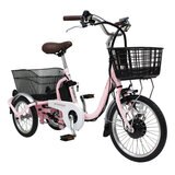 MIMUGO ノーパンク ロータイプ 電動アシスト三輪自転車 PK サクラピンク