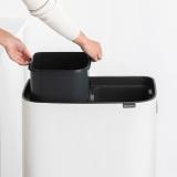 ブラバンシア BoタッチビンHi 2x30L   タッチ式ごみ箱 2分別(脚つき)  ホワイト  130601