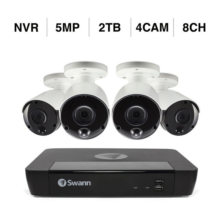 Swann(スワン)8CH 4K NVRシステム 2TB 5MPカメラ 4台セット Swann(スワン)8CH 4K NVRシステム 2TB 5MPカメラ 4台セット