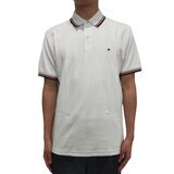 トミーヒルフィガー メンズ 半袖 ポロシャツ ホワイト（OPTIC WHITE）XL