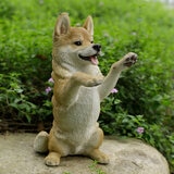 ウービア 手をあげる柴犬の置物H21048