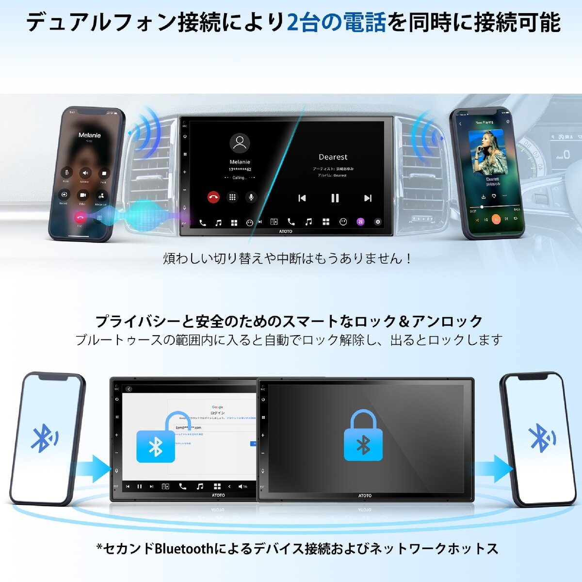 ATOTO ディスプレイオーディオ カーナビ 7インチ タッチパネル X10G2B7E