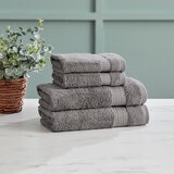 グランデュール ハンドタオル2枚 + ウォッシュタオル2枚 セット ガンメタルグレー
