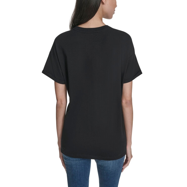 DKNY レディース 半袖 ロゴ Ｔシャツ ブラック L