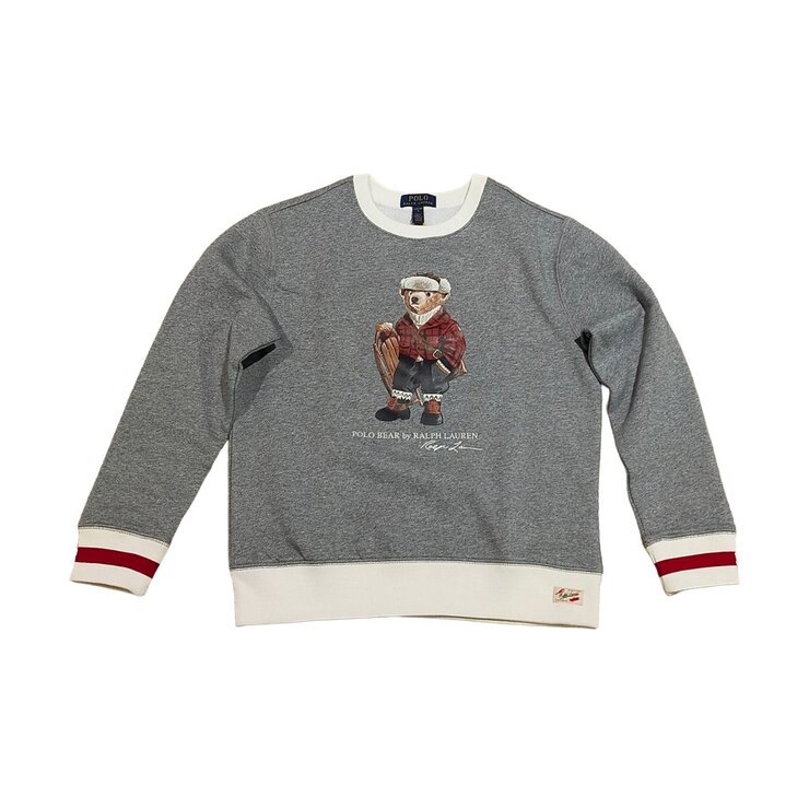 ポロ ラルフローレン キッズ ベア スウェットシャツ グレー M