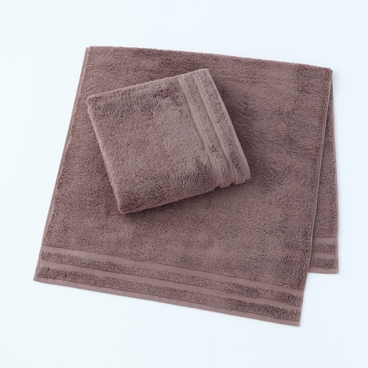 UCHINO 贅沢ボリューム バスタオル 2枚組 60cm x 120cm ブラウン