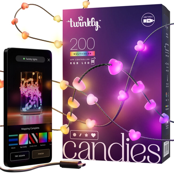 Twinkly(トゥインクリー) キャンディーズ 200LED スマートデコレーションライト ハート型 Twinkly(トゥインクリー) キャンディーズ 200LED スマートデコレーションライト ハート型