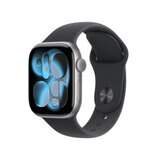 Apple Watch S11 Cellular 42mmスペースグレイアルミニウムケースとブラックスポーツバンド - S/M