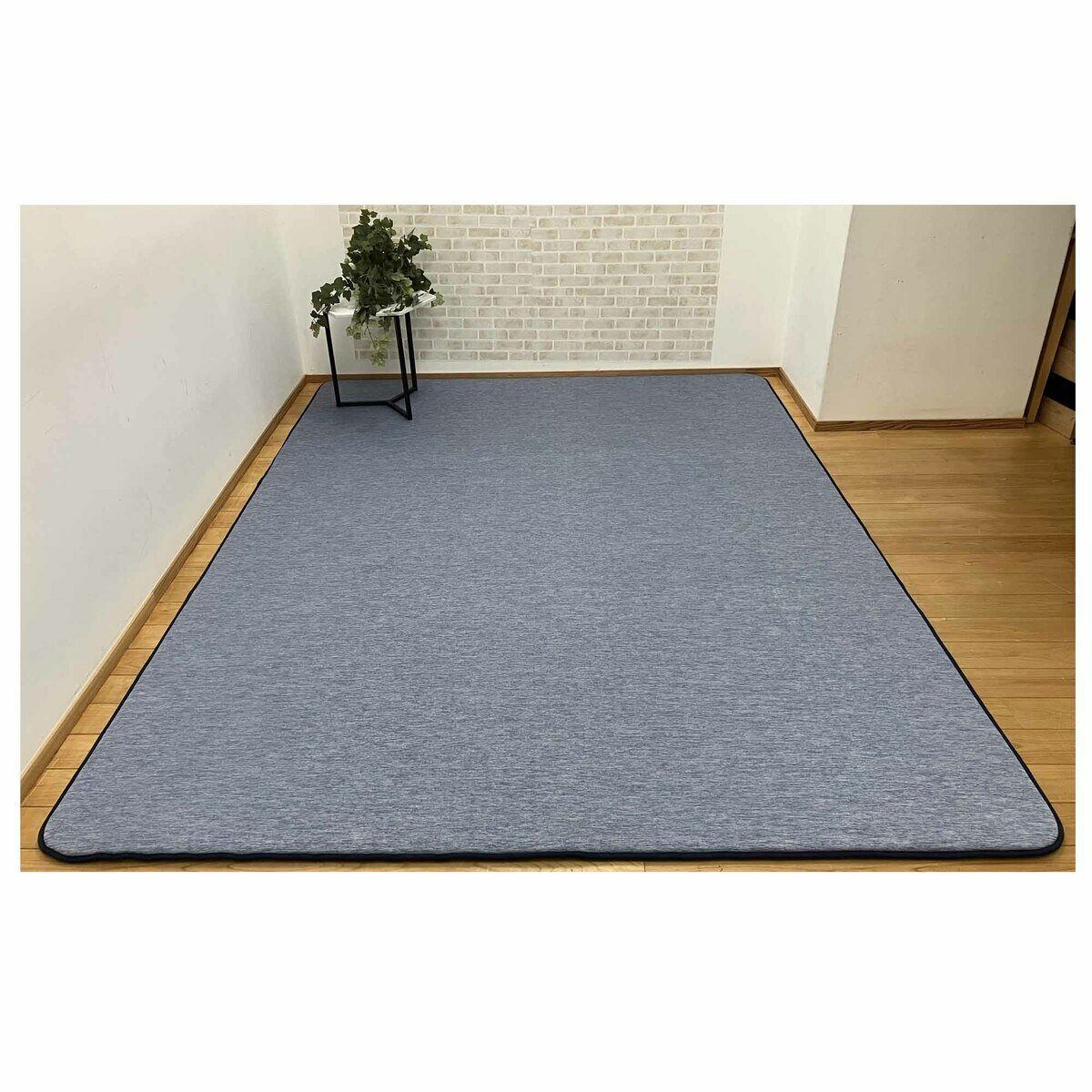 昭和西川 極厚冷感ラグ 200x270cm ネイビー
