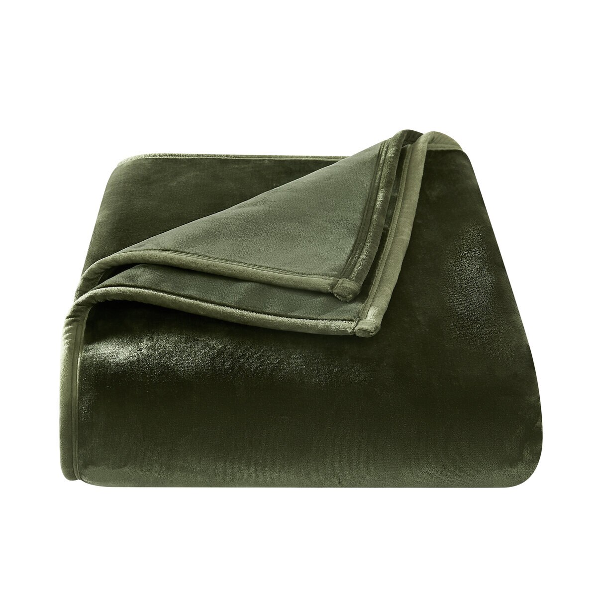 フランネル 大判ひざ掛け 152cm x 177cm グリーン