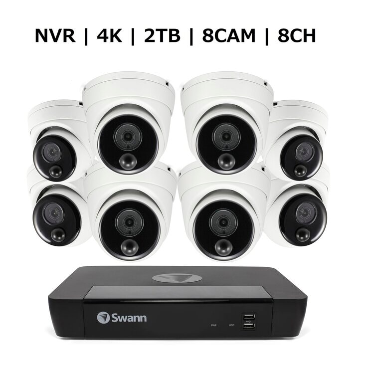 中古美品スワン8CH 4K NVRシステム 2TB4K バレットカメラ4台セット 193163056807966.jpg