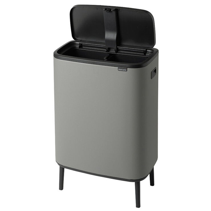 ブラバンシア BoタッチビンHi 2x30L タッチ式ごみ箱 2分別(脚つき) ミネラルコンクリートグレー 130663