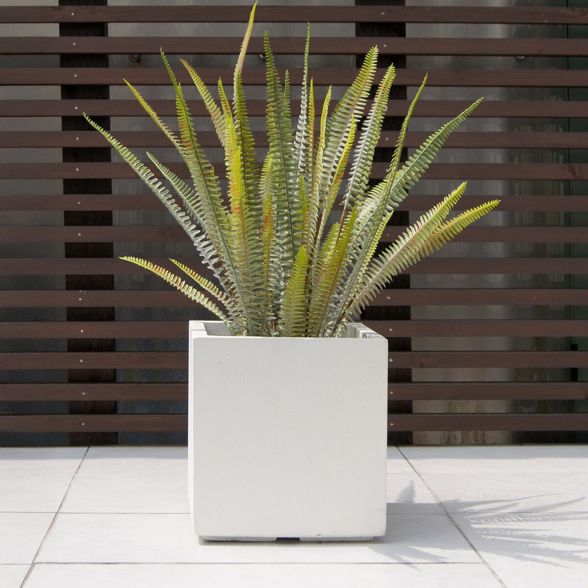 ヤマテー ベータ キューブプランター XS 28cm ホワイト ZZ-C14W28E