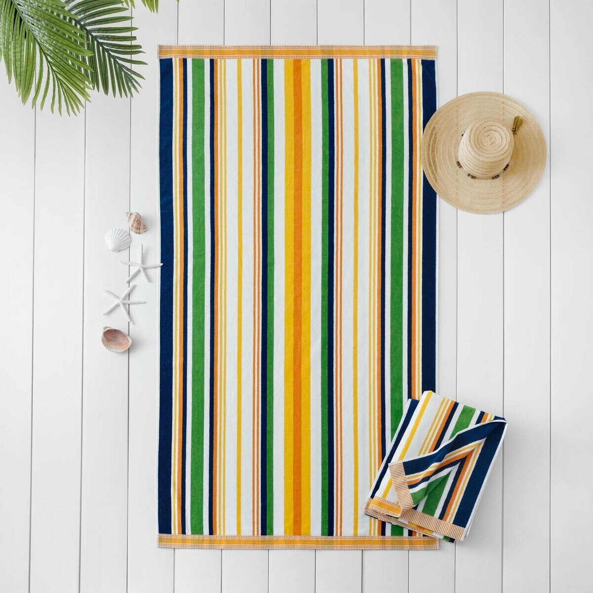 大判ビーチタオル 101cm x 182cm ミラーストライプ