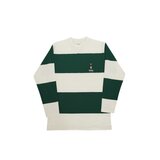 テディーベア メンズ 長袖 Tシャツ / オフホワイト＋グリーン / L
