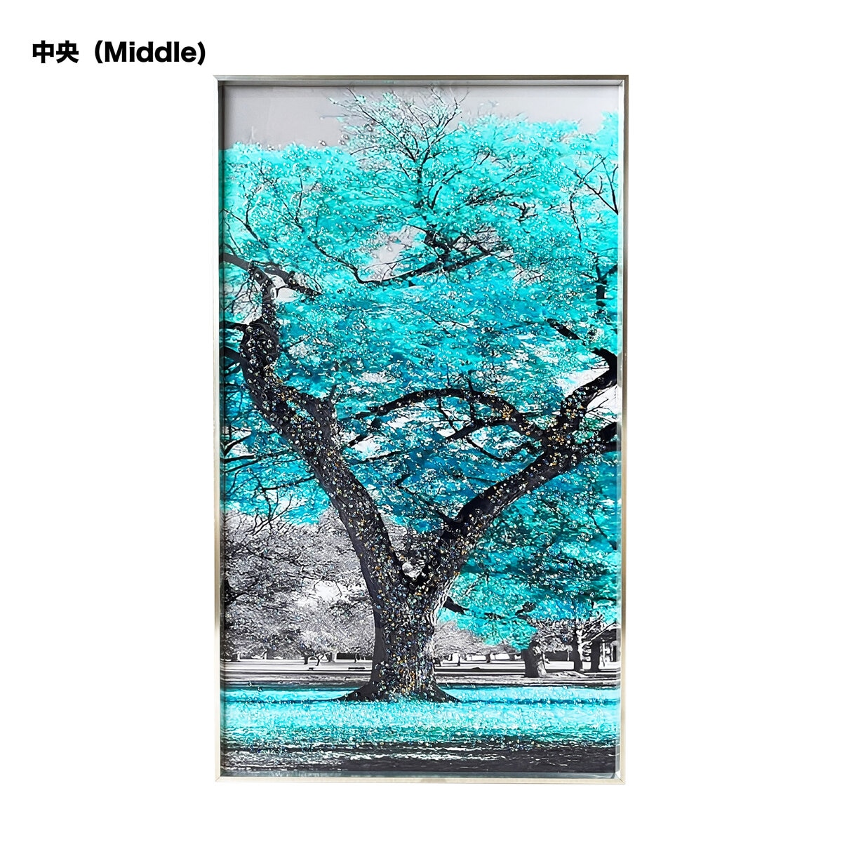 クリスタルアート ブルーツリー 3枚セット