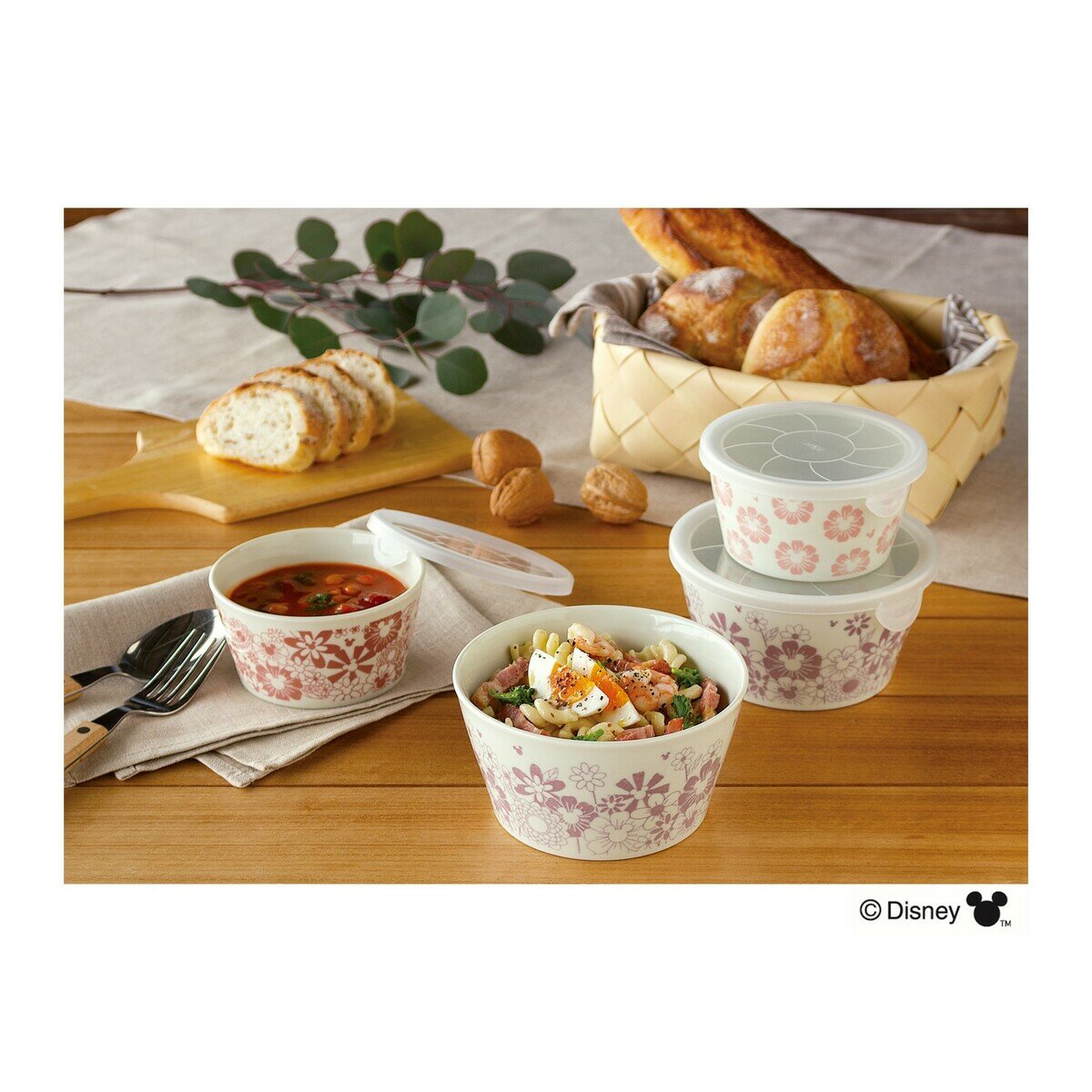 三郷陶器 フラワー・フラワー ディズニー レンジパック 2個(MS)