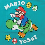 スーパーマリオ キッズ 半袖Tシャツ ターコイズ