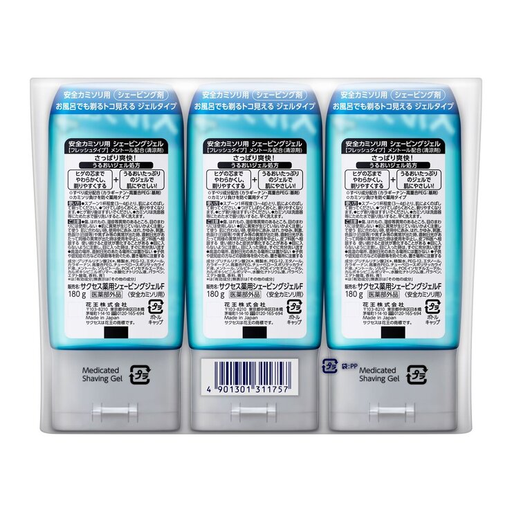 サクセス 薬用シェービングジェル フレッシュタイプ 180gX3個 サクセス 薬用シェービングジェル フレッシュタイプ 180gX3個