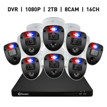 Swann 16CH 1080 DVRシステム 2TB Enforcer バレット型 カメラ8台