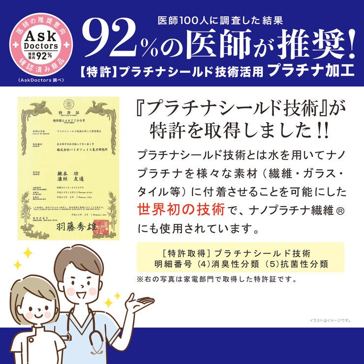 Ask Doctors 抗菌防臭枕カバー 35cm x 50cm 2枚組 ピンク