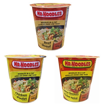 ミスターヌードルズ 3種 x 4食 ビーフスパイシーチキン 12個