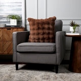 フェイクファークッション 50 x 50cm ナチュラル