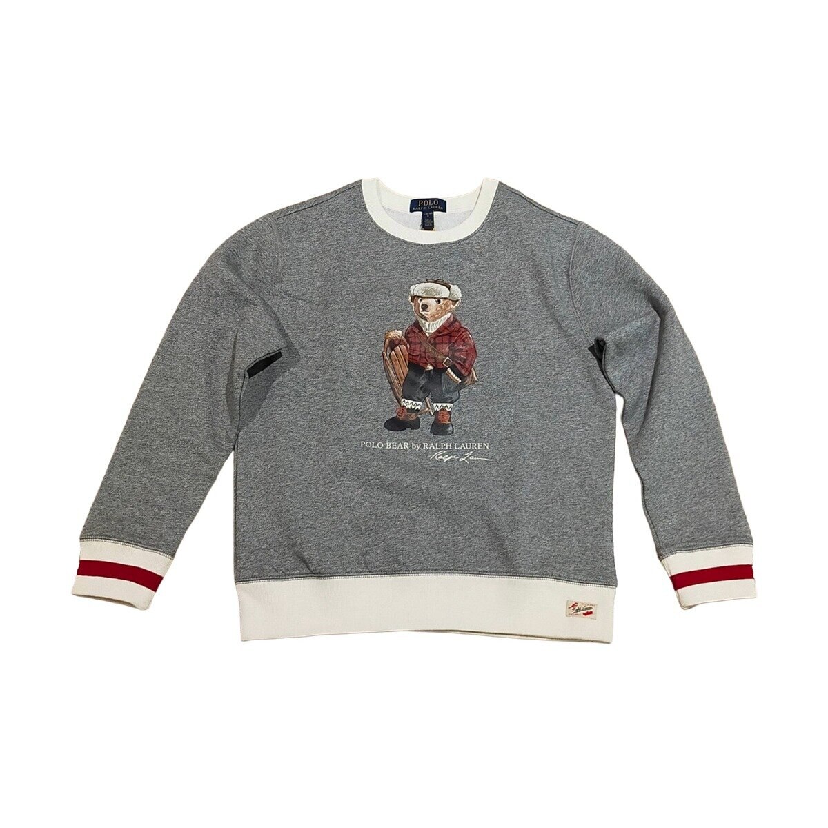 ポロ ラルフローレン キッズ ベア スウェットシャツ グレー M
