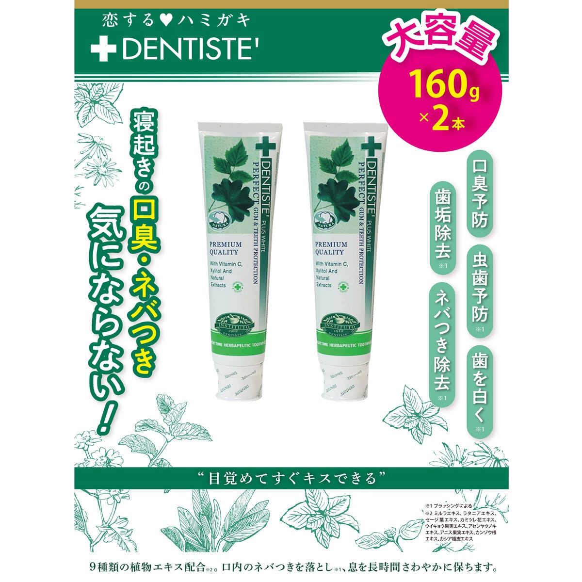 デンティス DENTISTE 歯磨き粉 160g×4本