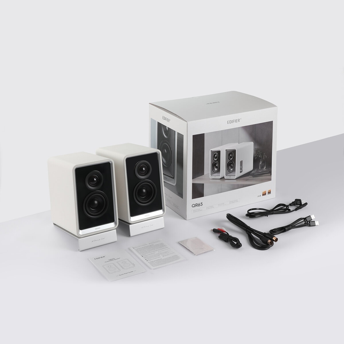 EDIFIER デスクトップスピーカー ED-QR65 ホワイト