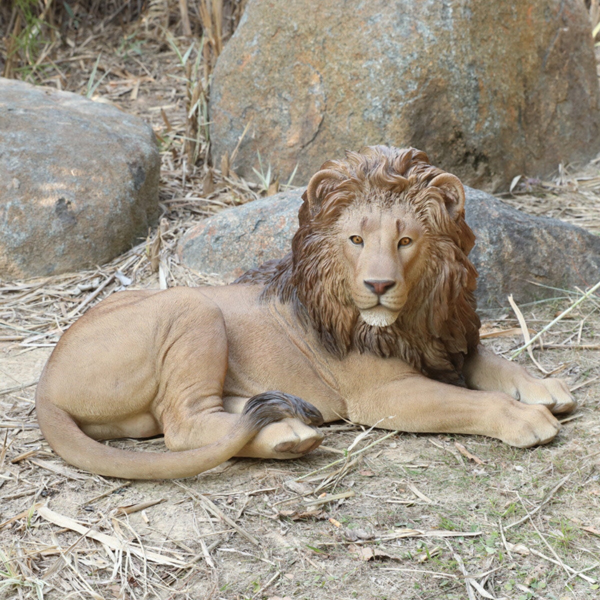 ウービア 横たわるライオンの置物 特大 H14097 ウービア 横たわるライオンの置物 特大 H14097
