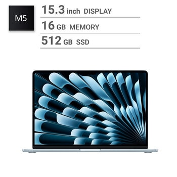 Apple/MacBook Air 15インチ/10コアCPU/ 10コアGPU/M5チップ /16GB/512GB SSD-スカイブルー